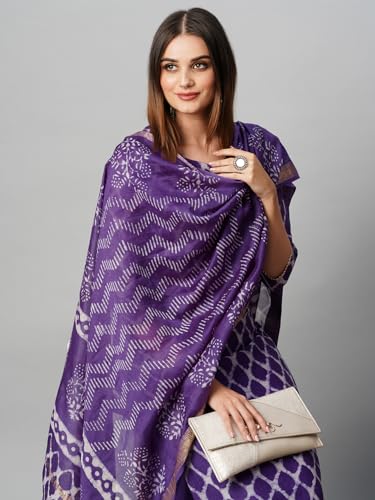 Image of ANNI DESIGNER Women's Cotton Blend Kurta with Pant & Dupatta