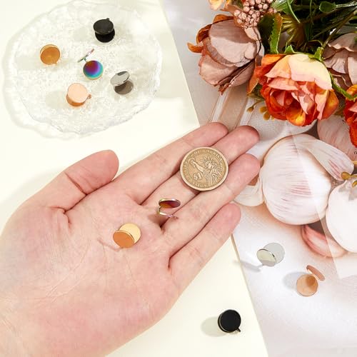 5 Pairs 12mm Pressure Earrings for Keloids 5 Colors Stainless Steel Non-pierced Earrings Round Compression Earring Adjustable Clip Earring for Women Men Ladies3