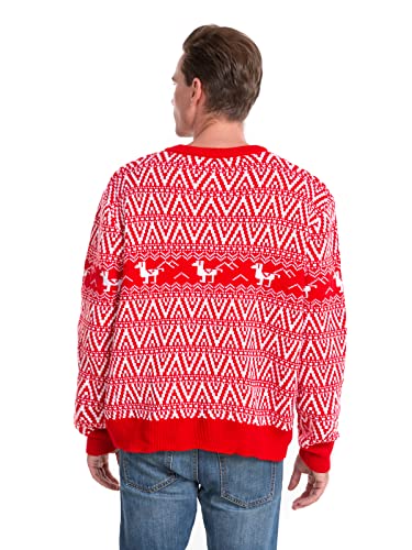 HSCTEK Light-Up Llama Fair Isle Christmas Sweater - Image 4