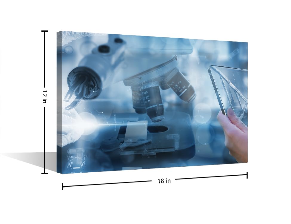 Image of TUMOVO 1 Panel Poster Future Smart Medical Technology Concept Wall Art Medicine Concept Pictures Wall Decor for Living Room Medical Wall Decor for Bedroom Framed Ready to Hang (12 inch Wx18 H)