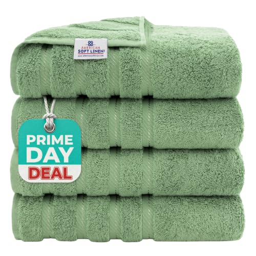 American Soft Linen 100% Cotton Luxury Turkish Towels, 4 PC Bath Towel Set