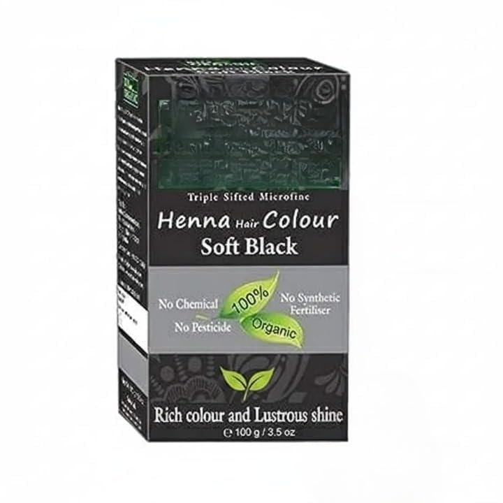 UV 100% Organic Henna Hair Color (Soft Black)-100 g