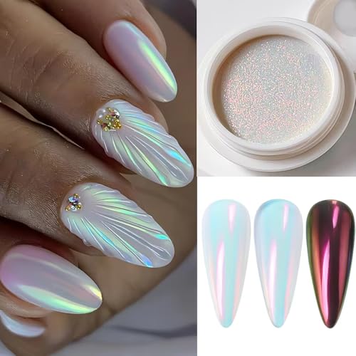 Bellecrey Mirror Neon Glitzerpuder Nagel Set