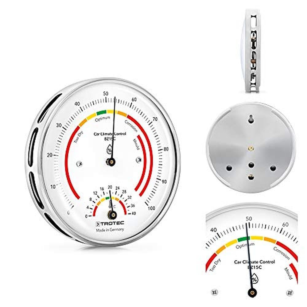 TROTEC Termoigrometro BZ15C Termoigrometro Campo di misura da 0°C a 40°C / da 0% a 100% Misurazione dell'umidità relativa e della temperatura dell'aria Facile da leggere e interpretare