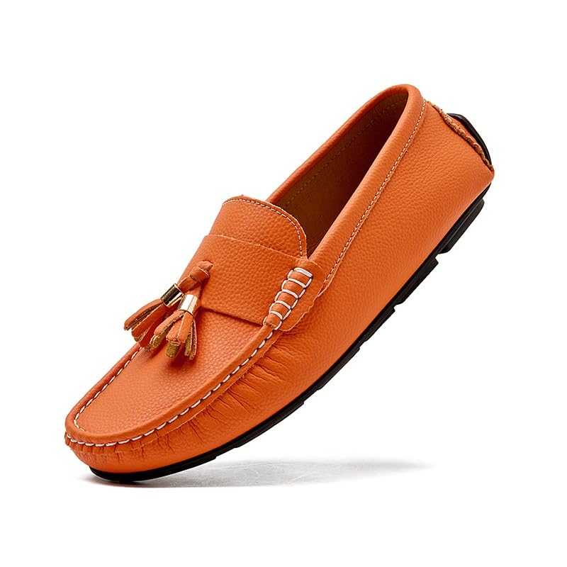 Men's Loafers Shoes Round Toe with Tassel Moccasins Driving Loafers Flat Heel Flexible Lightweight Fashion Prom Slip-ons