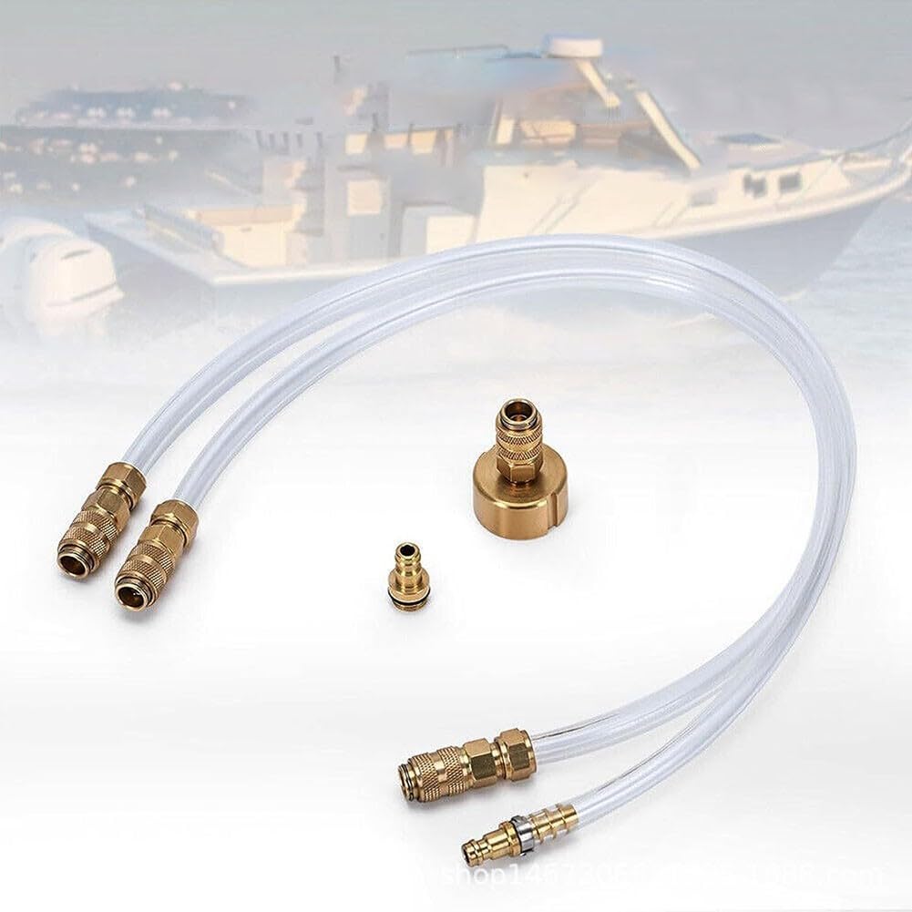 Kit de purga de dirección hidráulica para barcos, accesorios de latón, juego de relleno de conexión rápida compatible con la mayoría de fueraborda, interior/fueraborda e interior Ma