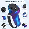 Silicone Cover Set Compatible with Meta Quest 3S Accessories, VR Protector Face Cover, Controller Grips, Front Shell Headset & Lens Protective C-Over for Oculus/Meta Quest 3s Accessories(Aurora Blue)