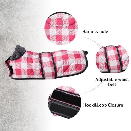 Geyecete-Waterproof-Warm-Thermal-Quilted-Dachshund-Coat-with-Warm-Fleecy-Lining-InsideOutdoor-Dog-Apparel-with-Adjustable-Bands-for-SmallMedium-Dog-Pink-S Geyecete Waterproof Warm Thermal Quilted Dachshund Coat with Warm Fleecy Lining InsideOutdoor Dog Apparel with Adjustable Bands for SmallMedium Dog Pink S