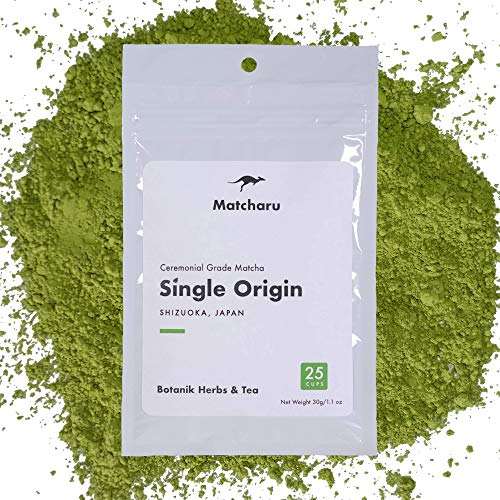Ceremonial Grade Matcha Green Tea Powder - Premium First Harvest From Farm in Shizuoka, Japan - 1.1 oz/ 25-30 servings in Air-Tight Resealable Pouch For Maximum Freshness - Organic - Botanik Herbs & Tea (Single Origin)