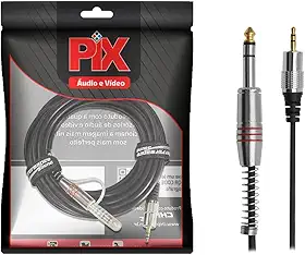 Performance Sound 018-8055 Cabo P2 + P10 Fitz - P2 Estereo + P10 Estereo Plug Metal, 5 M