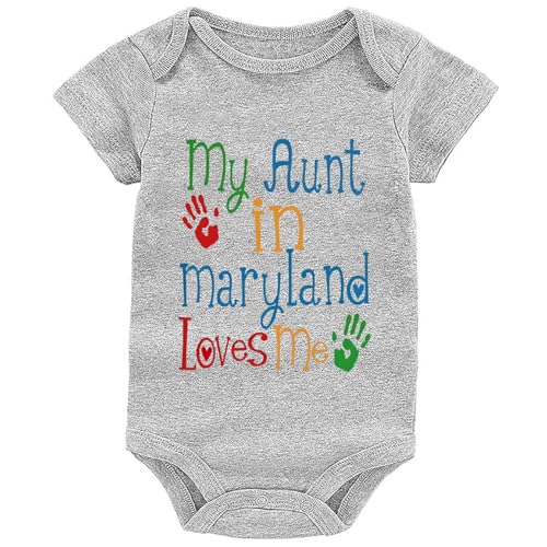 My Aunt in Maryland Loves Me Bodysuit Newborn Outfits Baby Romper Infant One Piece Outfits - Main Image