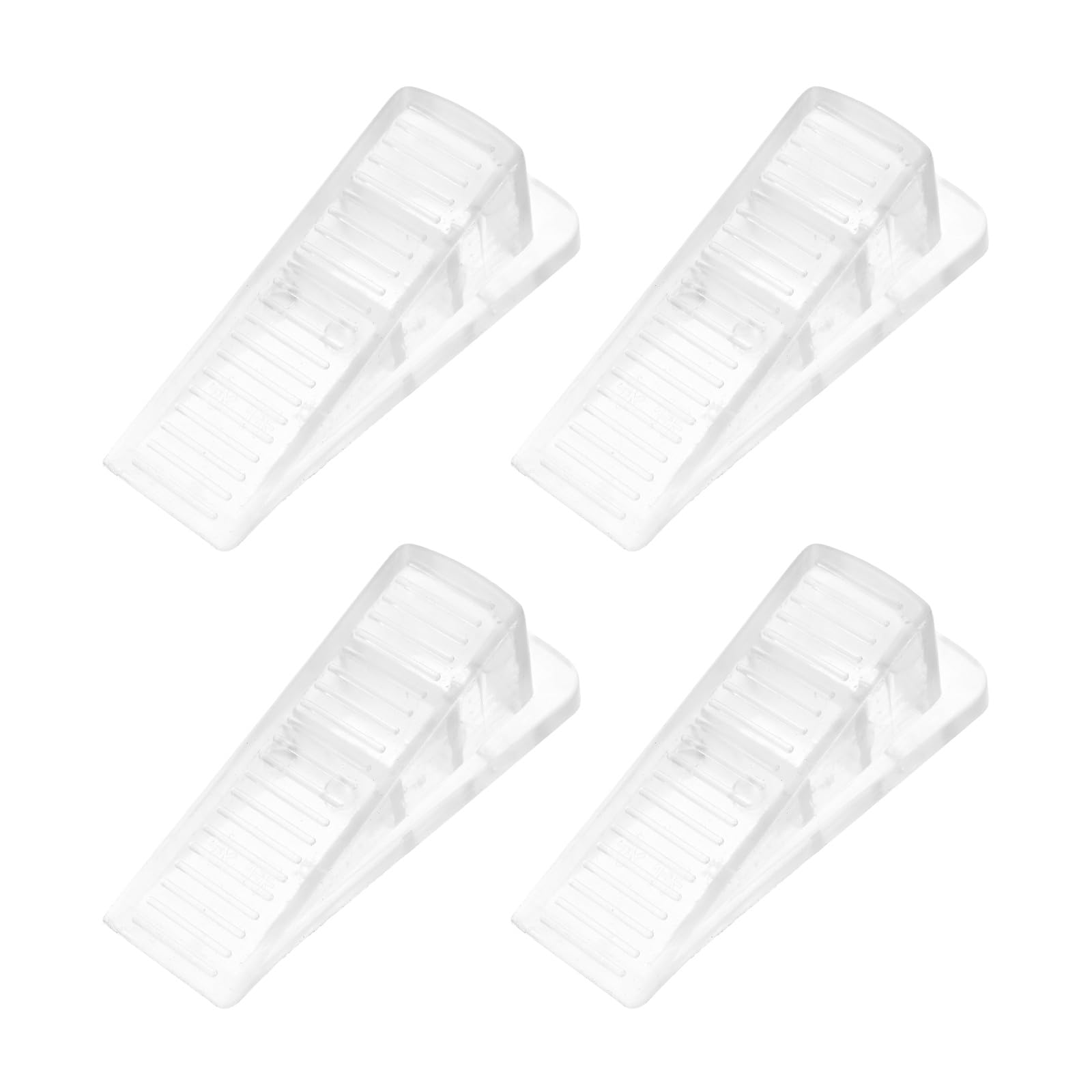 PATIKIL 4 Pcs Rubber Door Stop, Door Stoppers Wedge Anti-Slip Doorstop for Bottom on Floor Non-Marking Floor Protectors for Carpet Tile Concrete Wooden Floor Home Office, Transparent