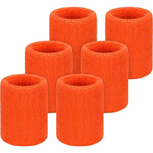 WILLBOND Lot de 6 Bandeaux absorbants pour Le Sport, Le Tennis, Le Football, la Course à Pied, Le Travail (Orange)