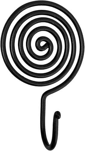 Living Ideas Gancho de pared de metal forjado a mano en espiral de hierro forjado hecho a mano Gancho para abrigos montado en la pared de herrero de