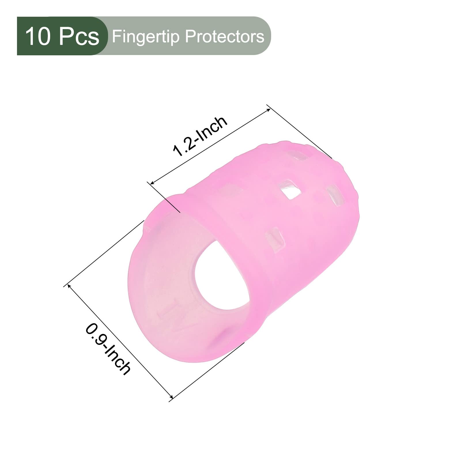 YOKIVE 10 Pcs Fingertip Protector Silicone Fingertip Covers | Protect Fingers, Great for Playing Guitar, Sewing, Cutting (Pink, 30mm/1.2-inch)