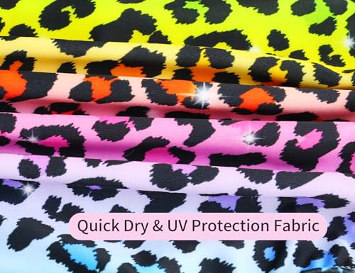 Image of Girls Bathing Suits Colorful Swimsuits with UPF 50 + Sun Protection Sleeveless Toddler Kids One Piece Swimwear