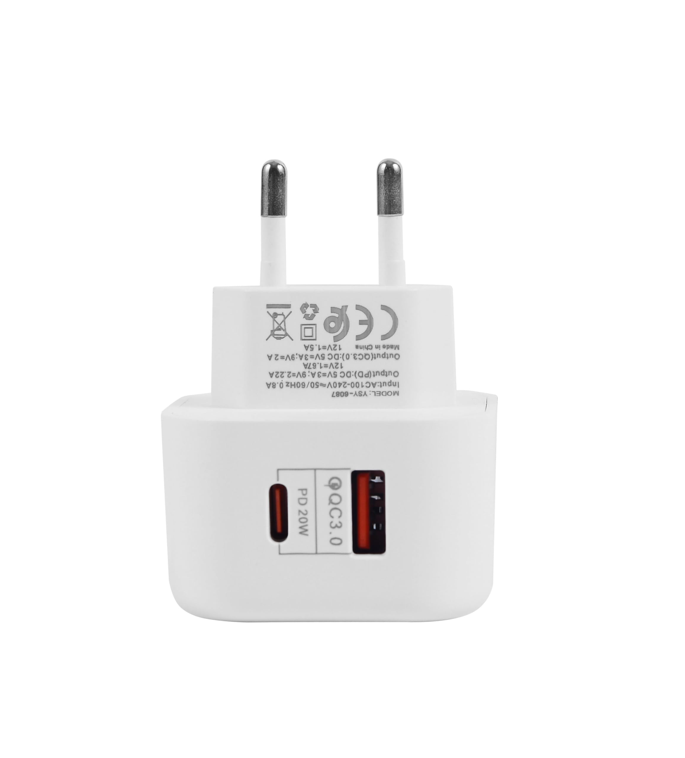 UK to European Travel Adapter Plug Charger 20W Fast Charging European Wall Adaptor EU Plug Fast Charger Compatible with iPhone 17 16 15 14 13 11 Pro Max For Samsung S25 S24 S23 S22 S21 S20 A56 A55 A54 — view 8