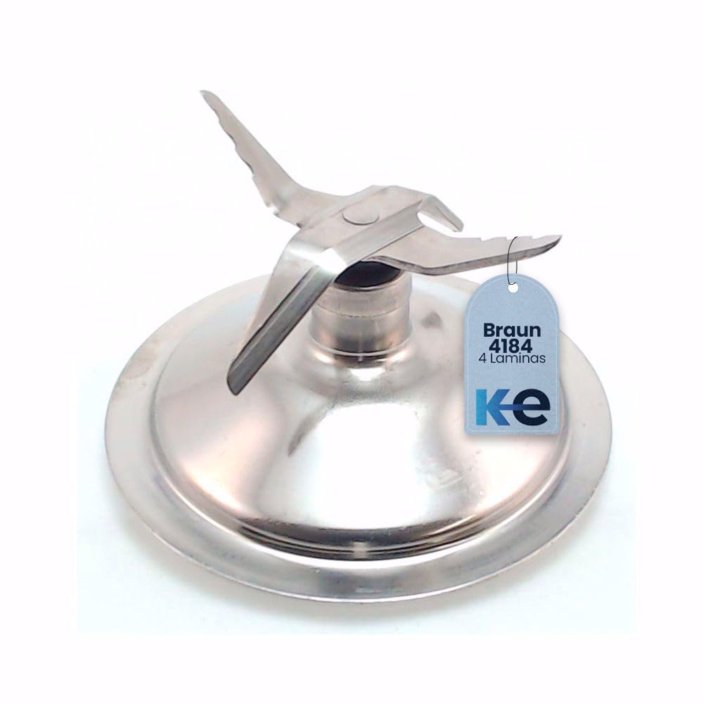 ANAKEL HOME Repuesto Cuchilla Batidora de Vaso Compatible con Braun 4184 I 4 Láminas en Acero Inoxidable I Recambio Original