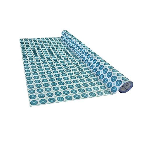 Venilia Klebefolie | Awale Kreise Blau Retromuster Blau | 45 cm x 2 m, Stärke 95μ | selbstklebende Möbel-Folie, Dekofolie, Tapete, Küchenfolie | PVC ohne Phthalate | Made in EU