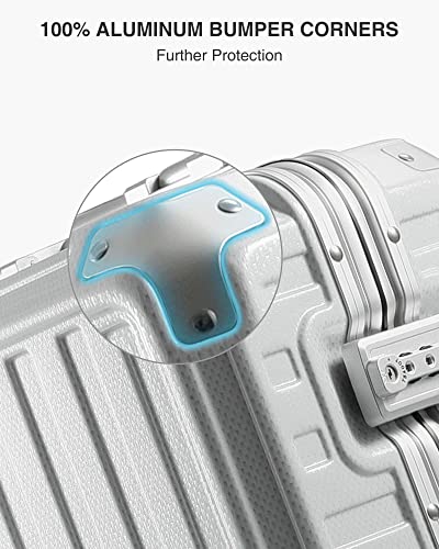 Luggex Hard Shell Carry On Luggage With Aluminum Frame - 100% Pc No Zipper Suitcase - 4 Metal Corner Hassle-Free Travel (Hard Case Suitcase) #TOP2
