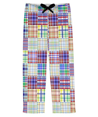 Blue Madras Plaid Print Mens Pajama Pants