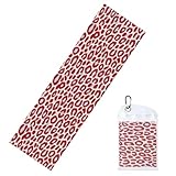 Red Blue Leopard Dots Print Cooling Towels for Neck and Face 40" X 12" Cool Sweat Rags Soft Breathable Chill Ice Towel for Sport Yoga Golf Gym