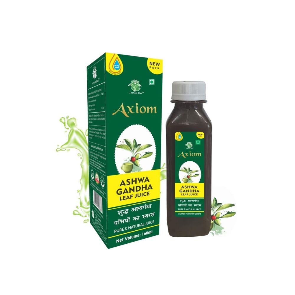 Axiom Ashwagandha Leaf Juice - 160ml | Ashwagandharishta Immunity Booster | Made with Pure Ashwagandha herb | Get Slim Ayurvedic Juice | Helps in Weight Management