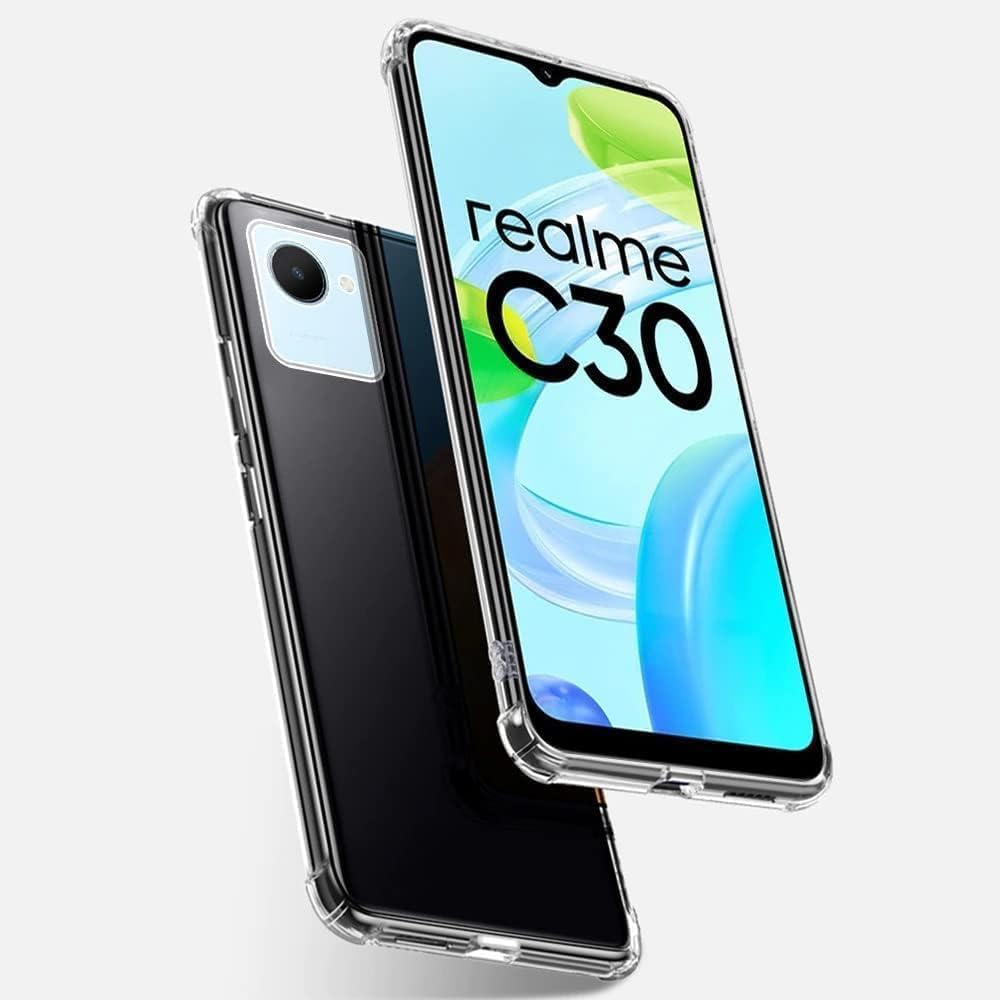 جراب موبايل شفاف متوافق مع هاتف ريلمي C30/ريلميC30S ، جراب شفاف مدرع  يوفرالحماية الكاملة للهاتف مصنوع من البولي يوريثين المقاوم للحرارة ومضاد  للاصفرار - شفاف، سيليكون: اشتري اون لاين بأفضل الاسعار في