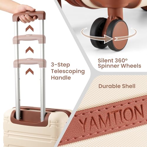 Image of YAMTION Luggage Sets 6 Piece,Hardside 20In Suitcase with Spinner Wheels,TSA Lock,Carry On Suitcase Travel Essentials for Personal Items