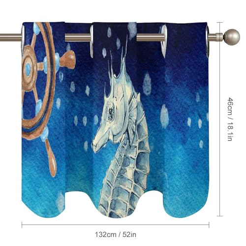 Cenefas de océano para cocina que visten sus ventanas rústicas, pack de 2 paneles 6