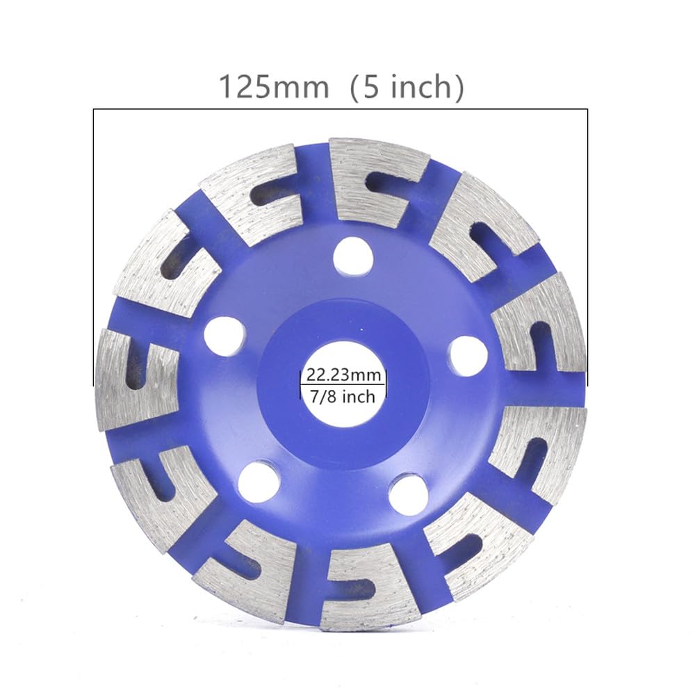1PC 125mm Disco diamantato per smerigliatura a forma di ciotola per smerigliatura per cemento, granito, pietra, ceramica, lucidatura, 1 pz 125mm, 1