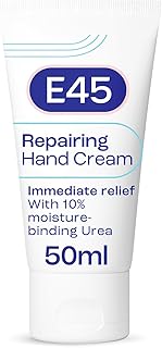 E45 Repairing Hand Cream 50ml - E45 Hand Cream for Dry and Damaged Hands - Suitable for Dry and Senstive Skin - Non-greasy Hand Repair Cream for Soft and Supple Hands - Fast Absorption Formula