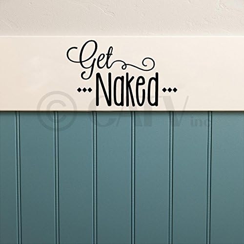 Get Naked Vinyl Lettering Wall Decal Sticker (7"H x 12"W, Black) image 3