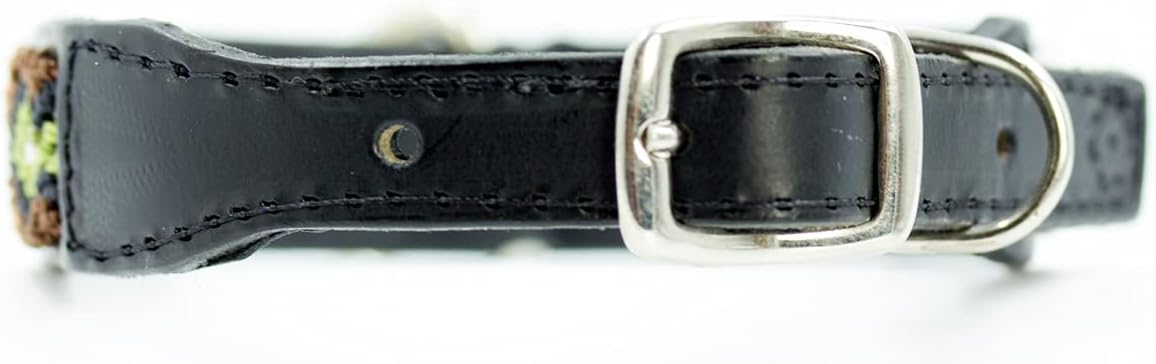 Otomi Small Leather Collar (1/2" S, Brown Leather)