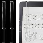 Music Stand Clips 6 Pcs, Clear Acrylic Music Book Page Paper Clips, Music Sheet Holder for Outdoor Playing Prevent Wind Clips