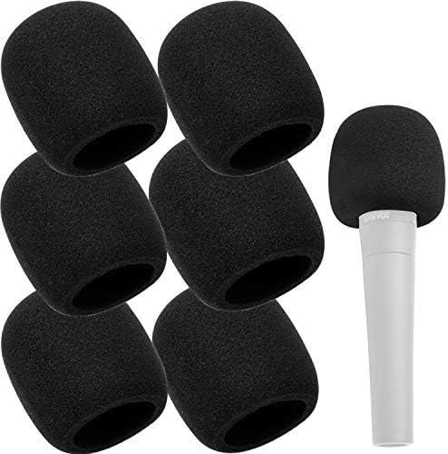 Microphone Covers Foam - Black Sponge Foam Microphone Windscreen Cover, for most Microphone, 6pcs