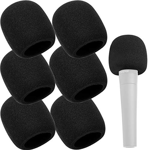 Microphone Covers Foam - Black Sponge Foam Microphone Windscreen Cover, For Most Microphone, 6Pcs #TOP2