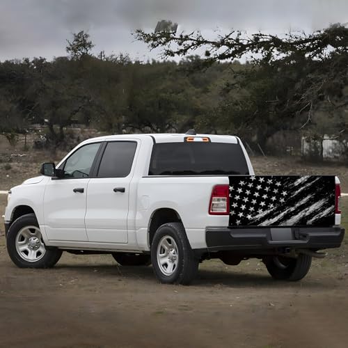 Image of Turck Tailgate Wraps Decals - 66x23.6 in Tailgate Decals for Trucks, American Flag Tailgate Graphics for Trucks Pickup Personalized Decoration, American Flag Tailgate Decal