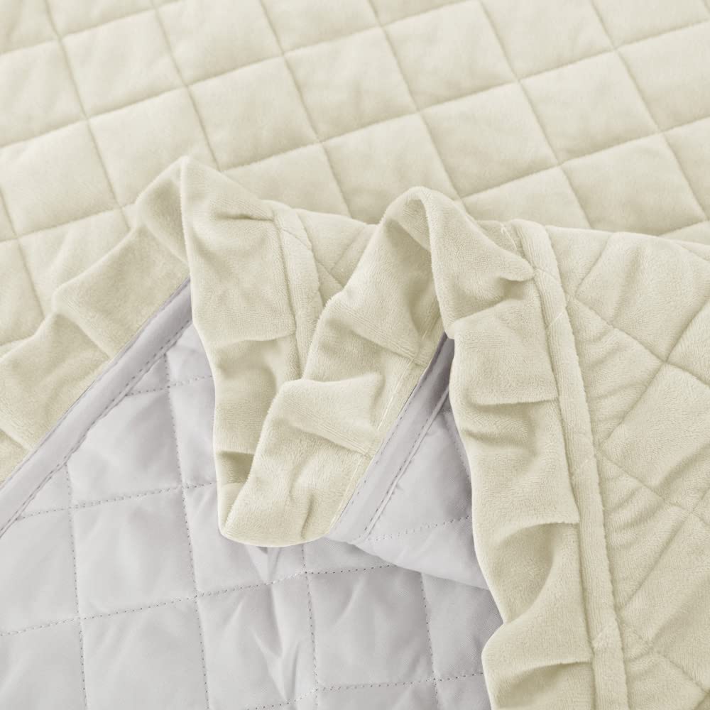 WONGS BEDDING Tagesdecke Bettüberwurf 240x260 cm Steppdecke Doppelbett gesteppt Kristallsamt 3 teilig Bettdecke Stepp Decke Tagesdecken mit 2 Kissenbezug 50 x 75cm für Schlafzimmer
