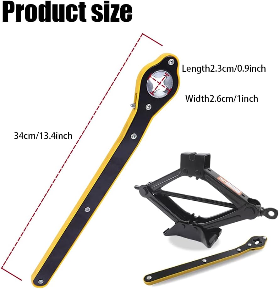 ASUBHA Car Jack Wrench, 360° Swivel Labor-Saving Car Jack Ratchet Wrench with Long Handle, Scissor Jack Lift Speed Handle Tool for Travel, Van, SUV and Other Vehicles image 3