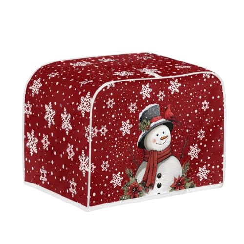 Image of Red Snowman 2 Slice Toaster Cover Christmas