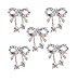Nail Art 3D Decorations Set of 5pcs Bowties With AB Rhinestones / Crystals / Jewels / Gems By VAGA