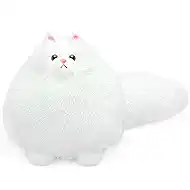 Winsterch Stuffed Animal Plushie Cat Stuffed Animal,Cute Soft Plush Cat Animals,White Stuffed Cat, Birthday for Kids,Boys,Girls,Fat Cat Stuffed Toy (White, 10 Inches)