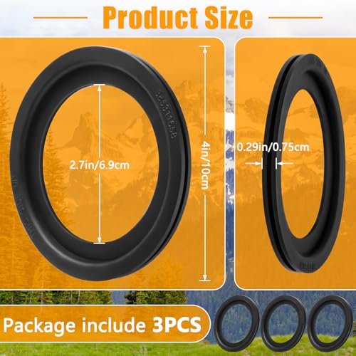 Image of 3 Pcs RV Toilet Seal, RV Toilet Flush Ball Seal Kit Silicone RV Toilet Seal Replacement for Dometic 300 /310 /320 Round RV Toilet Seal Kit Replacement for 385311658