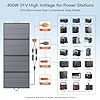 400W Portable Solar Panel, Lightweight Foldable Solar Panels Complete with an Adjustable Kickstand, IP67 Waterproof Solar Charger for Outdoor Camping, Portable Power Station, Motorhome, RV
