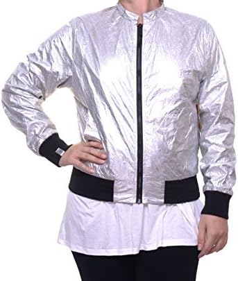 Rachel Roy Womens Metallic Bomber Jacket