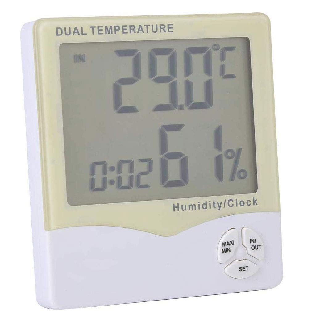Cyfrowy termometr z higrometrem do użytku w pomieszczeniach, z pomiarem wilgotności powietrza, dokładnym monitorem temperatury, wilgotności, do domu, biura, szklarni, ogrodu wewnętrznego