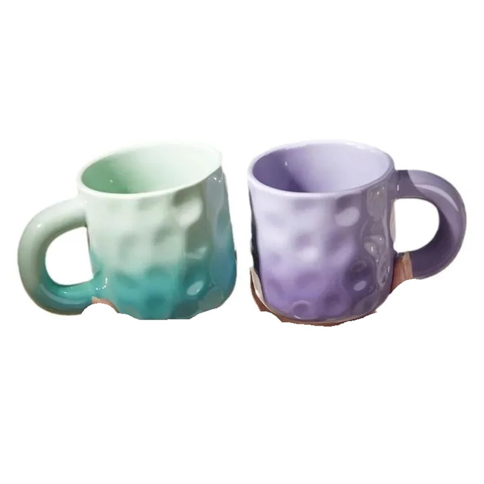 1 Set Coppia Tazze Tazza in ceramica domestica d'acqua Ragazza Ufficio da caffè tè per San Valentino, Nozze, Natale(Green Purple)