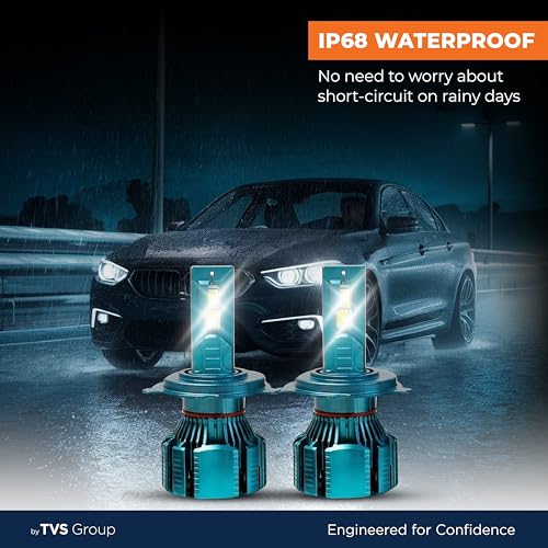 Image of myTVS 200W LED Car Headlight Bulbs | 20000LM Super Bright 6000K Cool White LED Conversion Kit | High Power Waterproof Headlamps | Plug & Play, Long-Lasting, Universal Fit, 2-Year Warranty LED9-H1