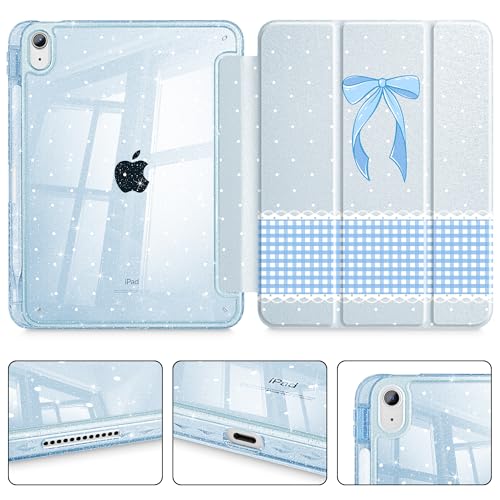 Housse iPad 10e génération 10.9 pouces transparente paillette pliable - 7